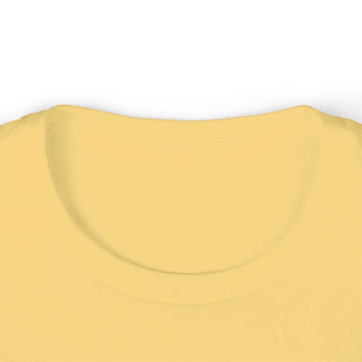 Faith Over Sight Kids Tee, Butter, collar close-up, FAITH OVER SIGHT., 2 Corinthians 5:7 (KJV)
