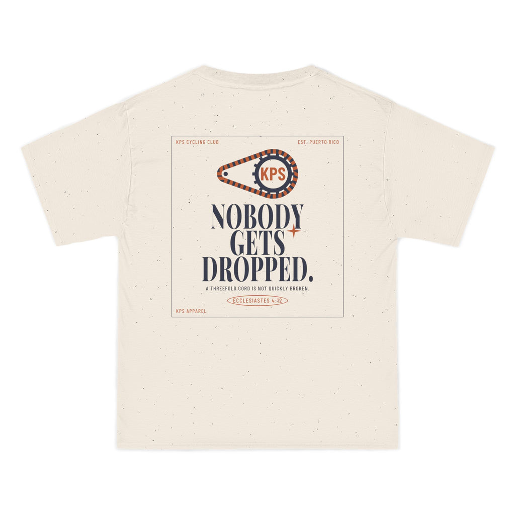 KPS Cycling Club Tee, Natural, back view, KPS CYCLING CLUB. Ecclesiastes 4:12 (KJV)
