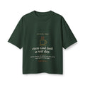 Even God Took a Rest Day Women's Boxy Tee, Forest, front view, EVEN GOD TOOK A REST DAY. Genesis 2:2 (KJV)
