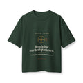 Headwind Worketh Patience Women's Boxy Tee, Forest, front view, HEADWIND WORKETH PATIENCE. Romans 5:3 (KJV)