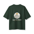 Salt & Light Women's Boxy Tee, Forest, back view, SALT & LIGHT., Matthew 5:13–14 (KJV)