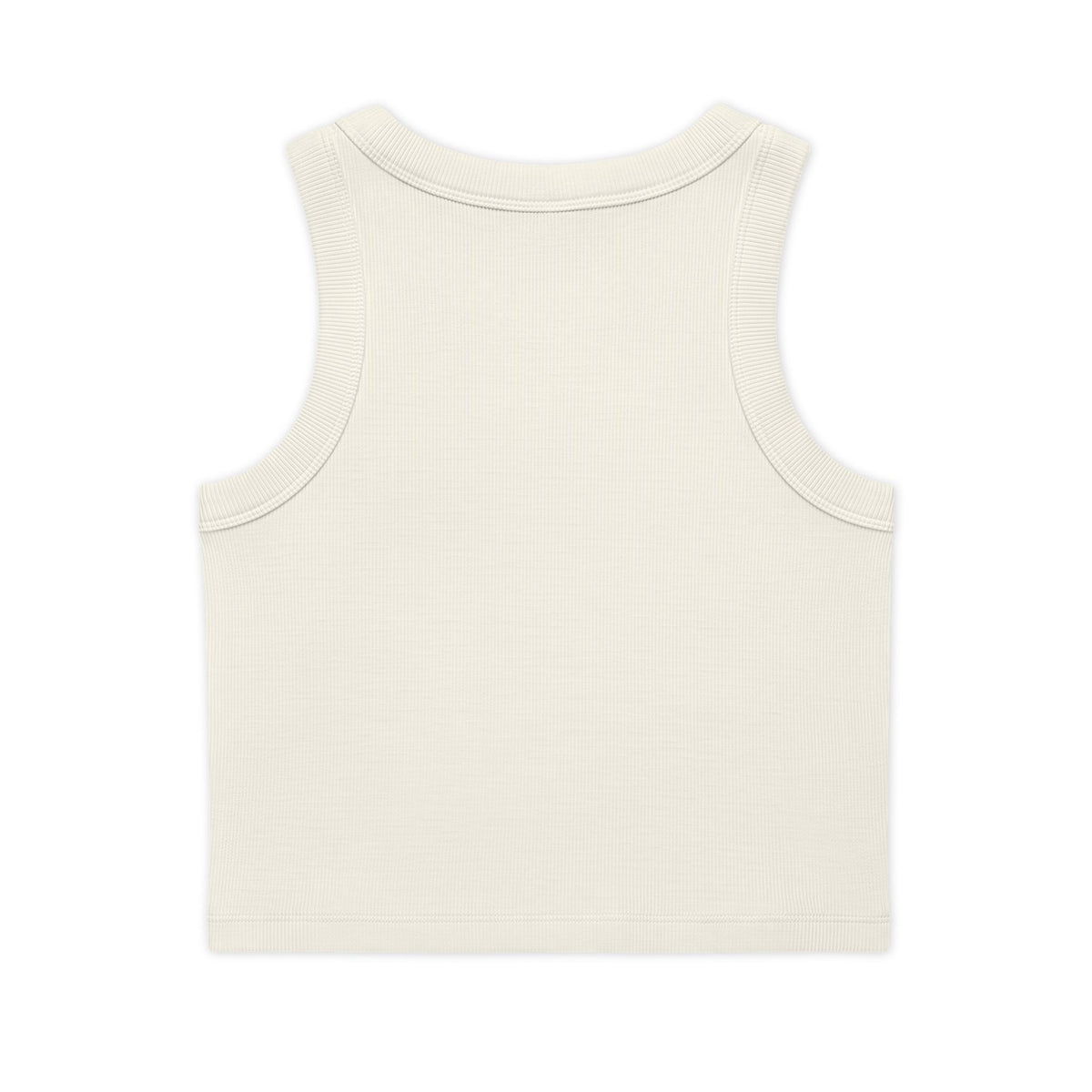 His Glory Crop Tank, crop tank, Ecru, back view, blank, MADE FOR HIS GLORY., Isaiah 43:7 (KJV)