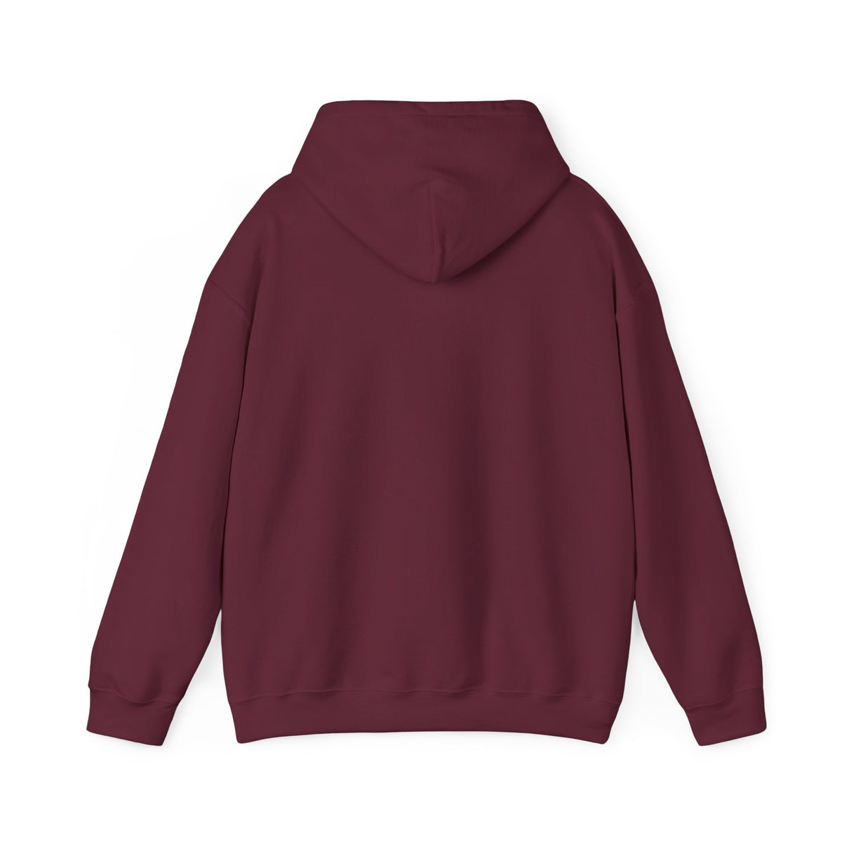 Kingdom Key Hoodie in Maroon, back view: plain back (front print only)