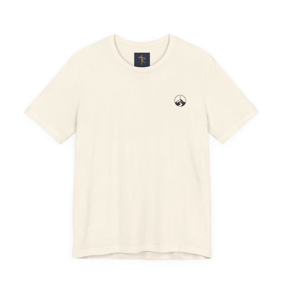 Mountain Trail Tee, t-shirt, Natural, front view, HE GUIDES MY TRAIL., Psalm 32:8 (KJV)