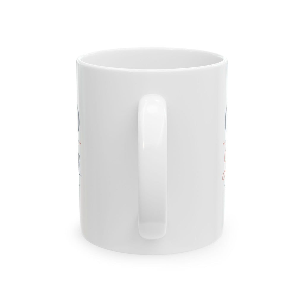 God Is Love Mug, 11 oz ceramic mug, White, handle side, GOD IS LOVE., 1 John 4:8 (KJV)