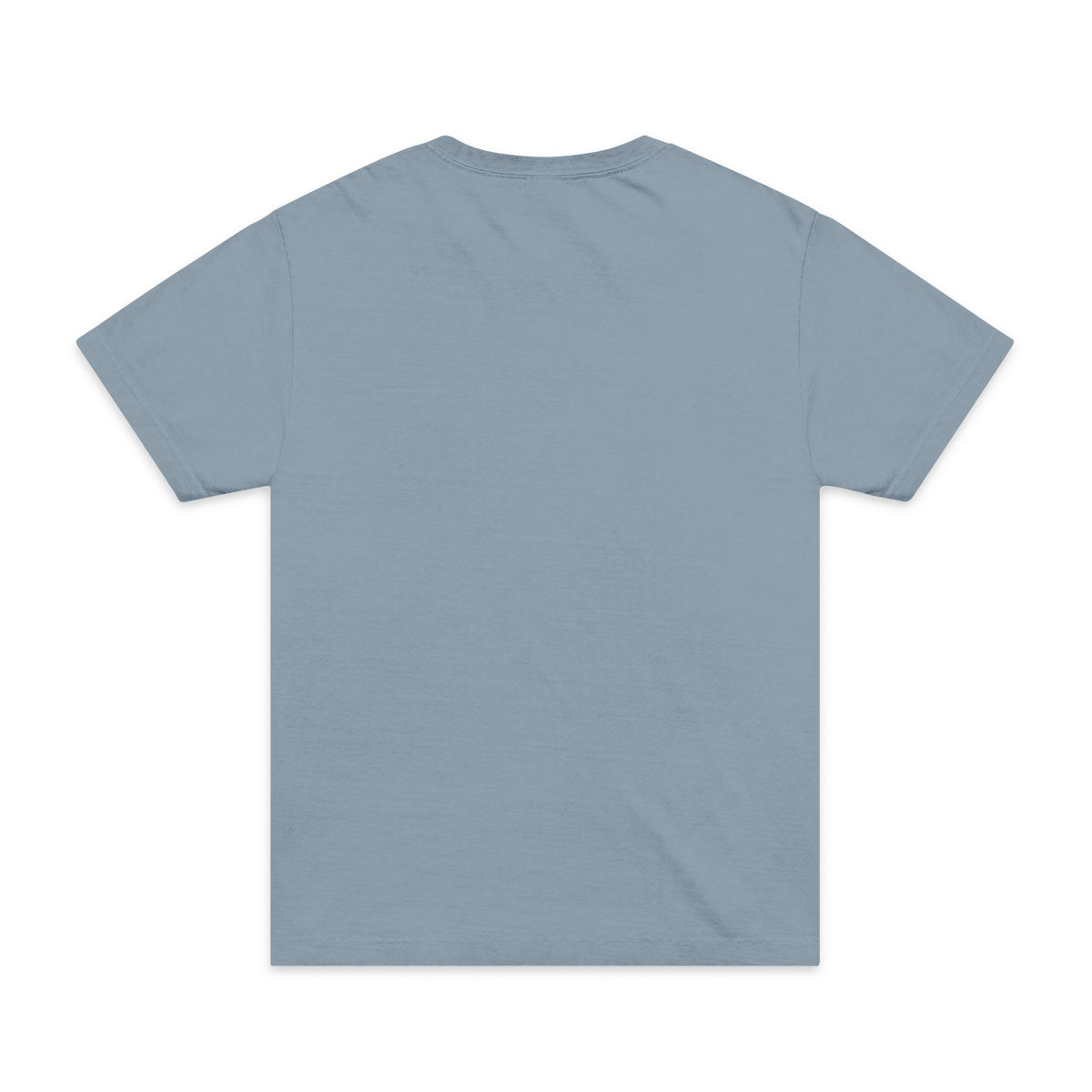 GPS: God's Plan Saves Pocket Tee in Light Washed Denim, back view (plain back): GPS: GOD'S PLAN SAVES., Proverbs 3:5–6 (KJV)