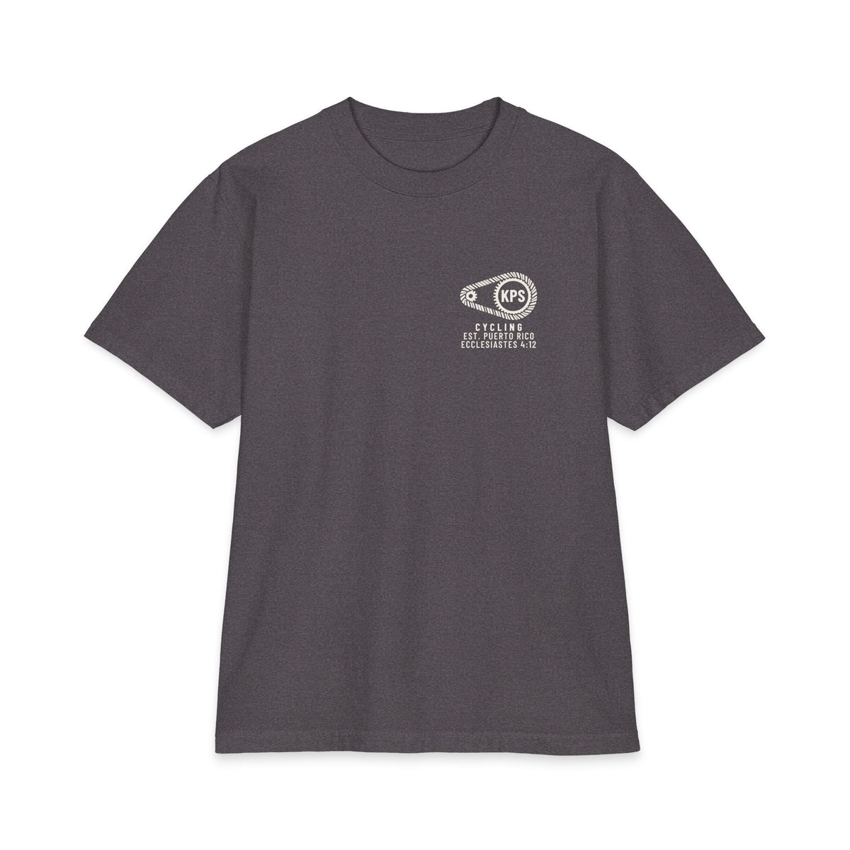 Even God Took a Rest Day Cycling Tee, Charcoal Grey, front view, EVEN GOD TOOK A REST DAY. Genesis 2:2 (KJV)