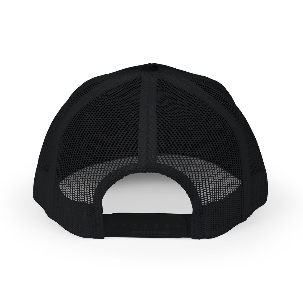 Lion Crest Trucker Cap, trucker cap, Black, back view, FEAR NOT., Isaiah 41:10 (KJV)