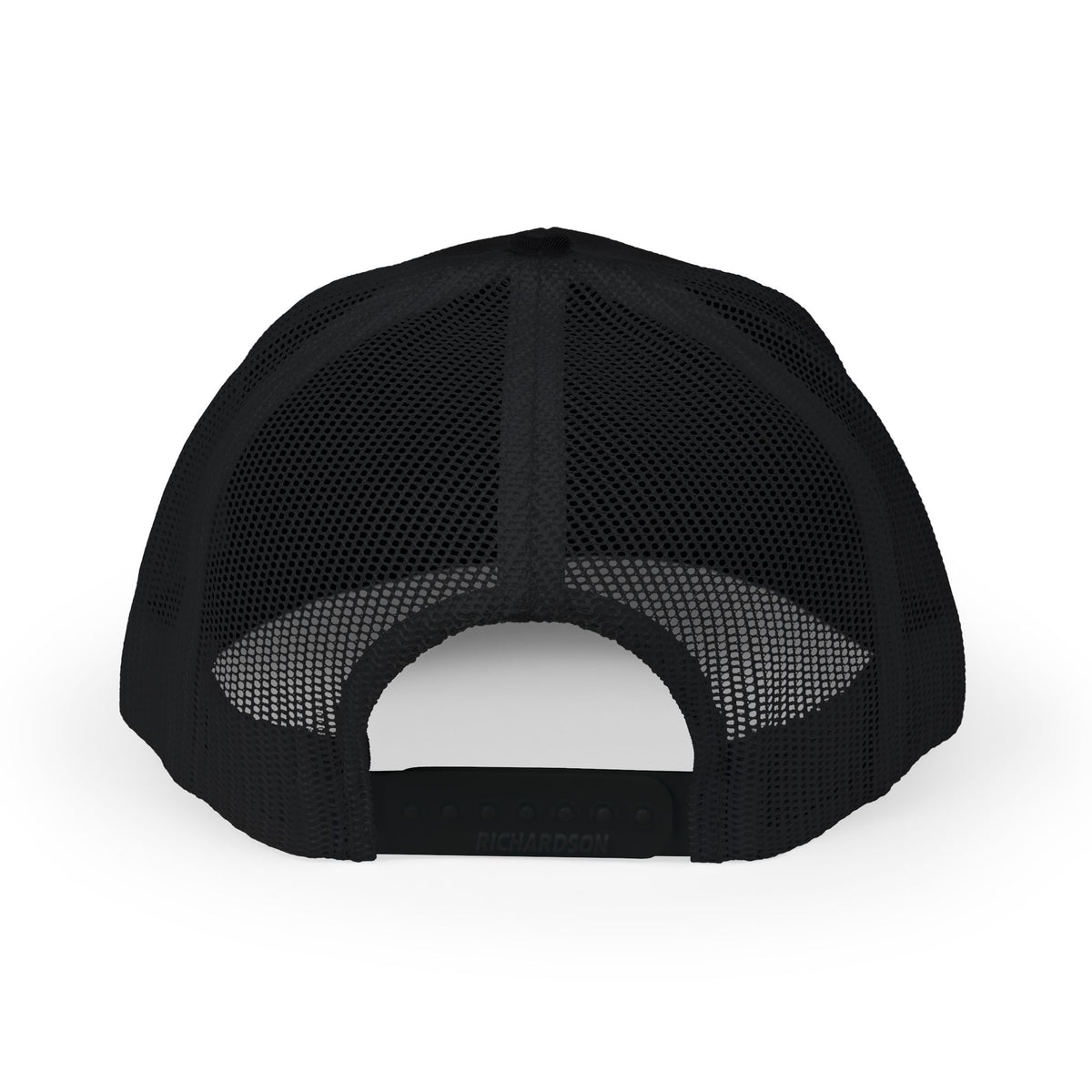 Lion Crest Trucker Cap, trucker cap, Black, back view, FEAR NOT., Isaiah 41:10 (KJV)
