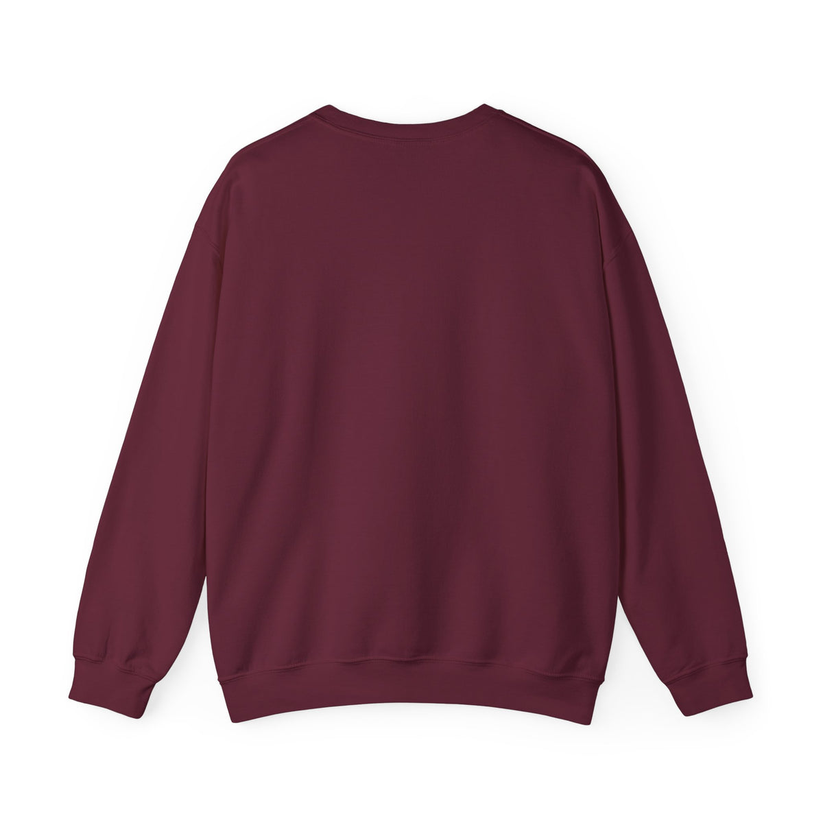 Seek First Wreath Crewneck, sweatshirt, Maroon, back view, SEEK FIRST., Matthew 6:33 (KJV)
