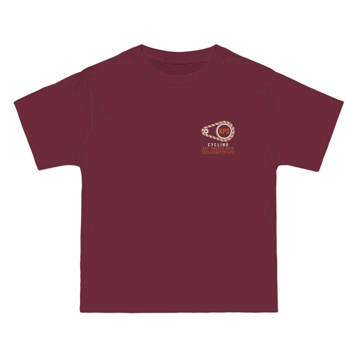Headwind Worketh Patience Cycling Tee, Maroon, front view, HEADWIND WORKETH PATIENCE., Romans 5:3 (KJV)