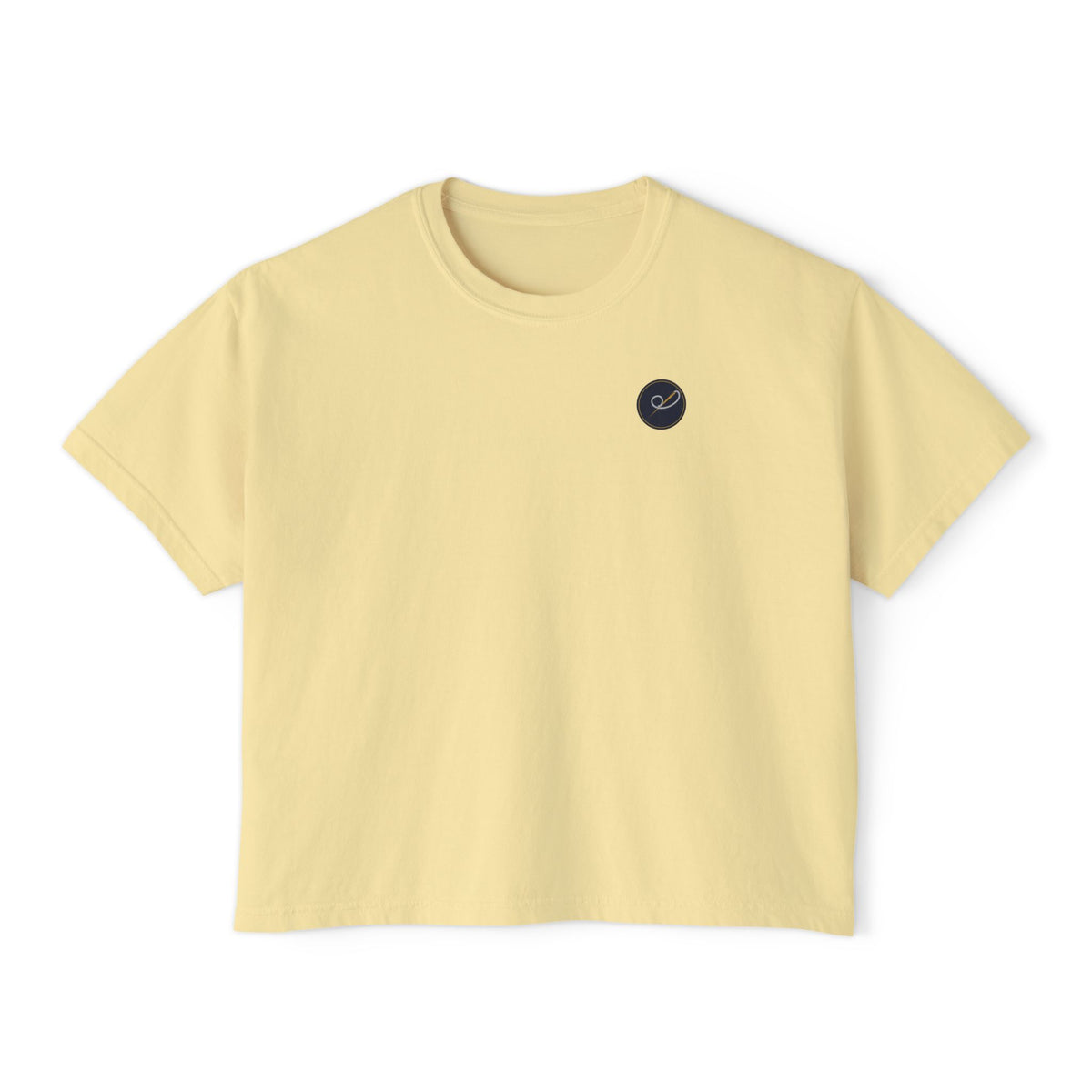Live by Faith Crop Tee, crop t-shirt, Butter, front view, LIVE BY FAITH., Habakkuk 2:4 (KJV)