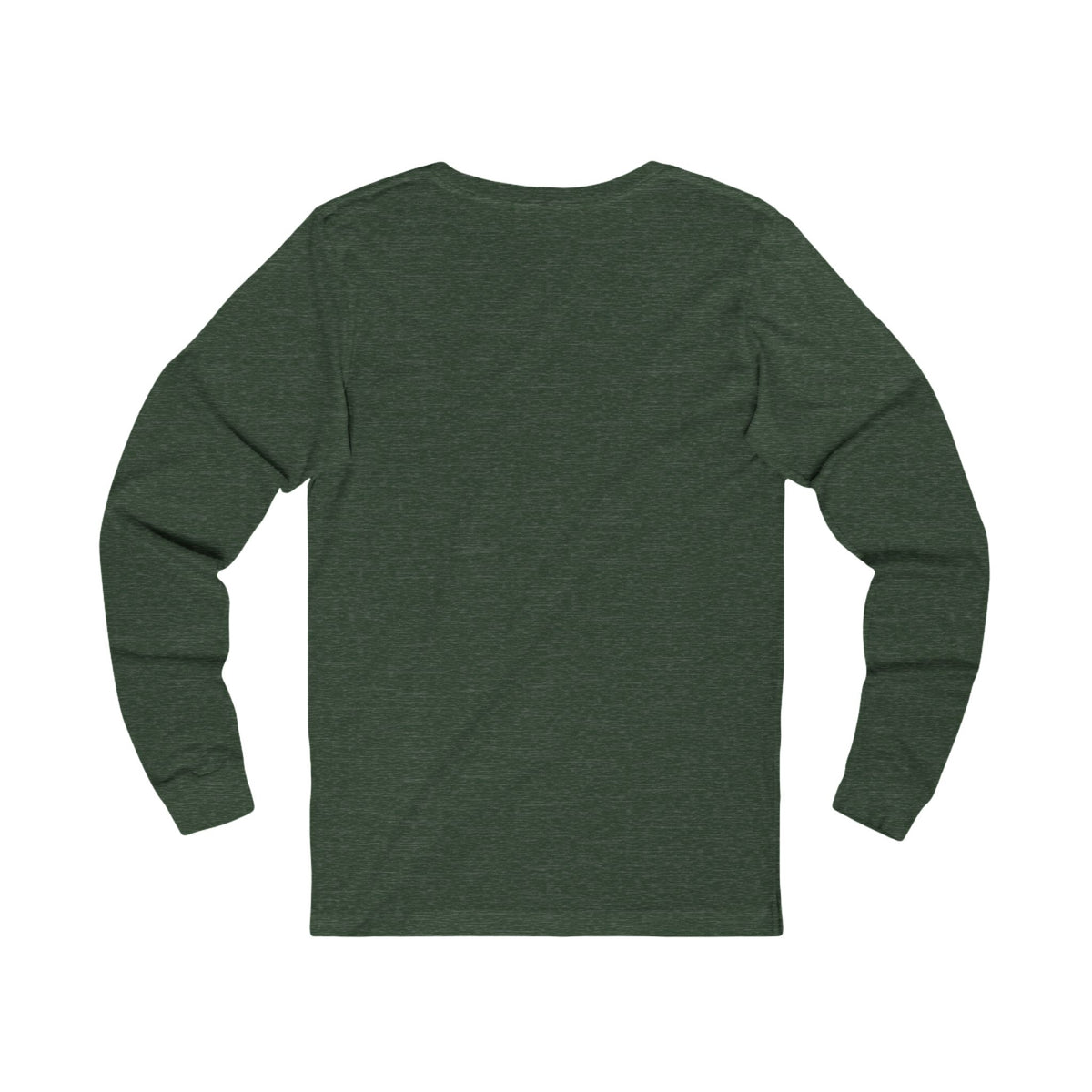 Heaven Bound Long Sleeve Tee, long-sleeve tee, Heather Forest, back view, blank, HEAVEN BOUND. NO DETOURS., Philippians 3:14 (KJV)