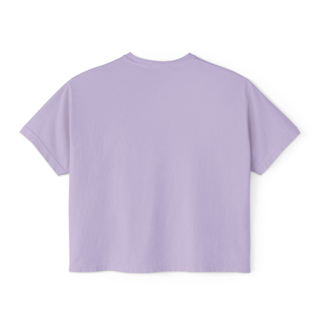 His Way Is Better Crop Tee, crop t-shirt, Orchid, back view, blank, HIS WAY IS BETTER., Isaiah 55:9 (KJV)
