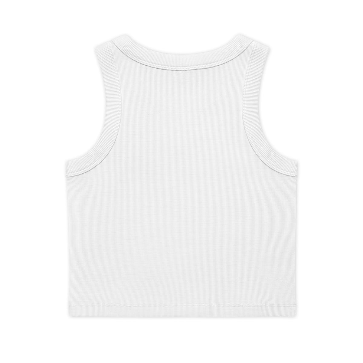 His Glory Crop Tank, crop tank, White, back view, blank, MADE FOR HIS GLORY., Isaiah 43:7 (KJV)