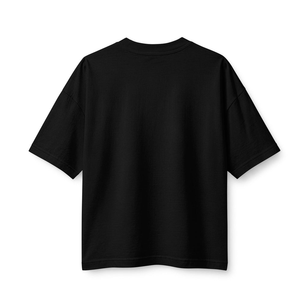 The Lord Is My Lifeguard Women's Boxy Tee, Black, back view, THE LORD IS MY LIFEGUARD. (I STILL WEAR SUNSCREEN.) Psalm 23:1 (KJV)