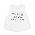 Walking With God Crop Tank, crop tank, Solid White Blend, front view, WALKING WITH GOD., Genesis 5:24 (KJV)