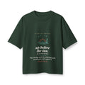 Up Before the Sun Women's Boxy Tee, Forest, front view, UP BEFORE THE SUN. REJOICING ANYWAY. Psalm 118:24 (KJV)