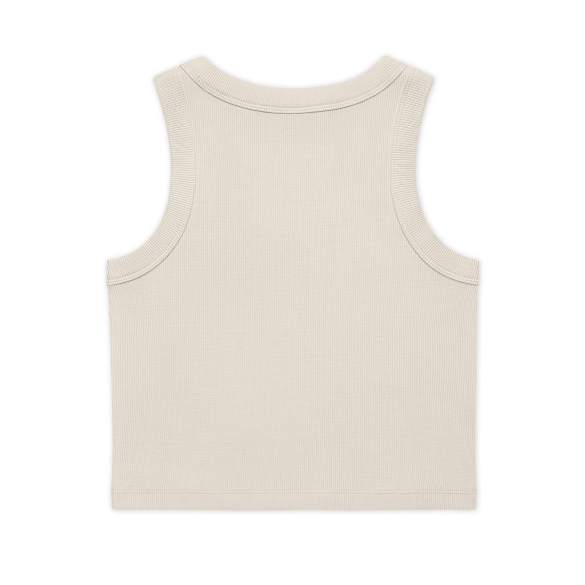 His Glory Crop Tank, crop tank, Bone, back view, blank, MADE FOR HIS GLORY., Isaiah 43:7 (KJV)