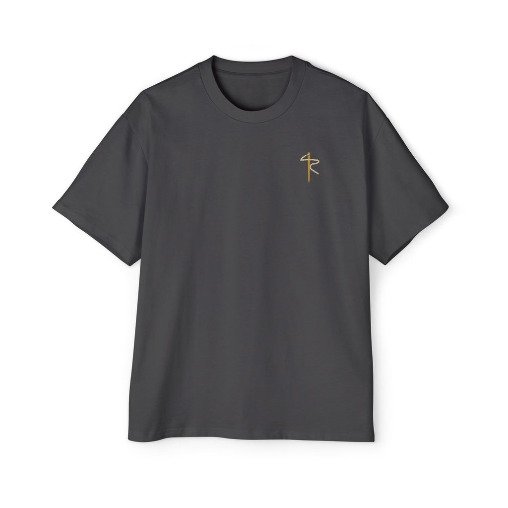 No Temas Lion Heavyweight Tee, t-shirt, Faded Black, front view, small chest mark, NO TEMAS., Isaiah 41:10 (KJV)