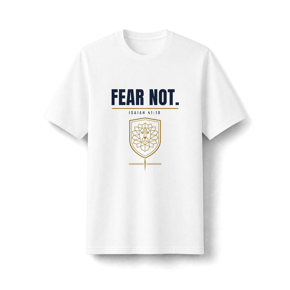 Fear Not Tee, t-shirt, White, front view, FEAR NOT., Isaiah 41:10 (KJV)