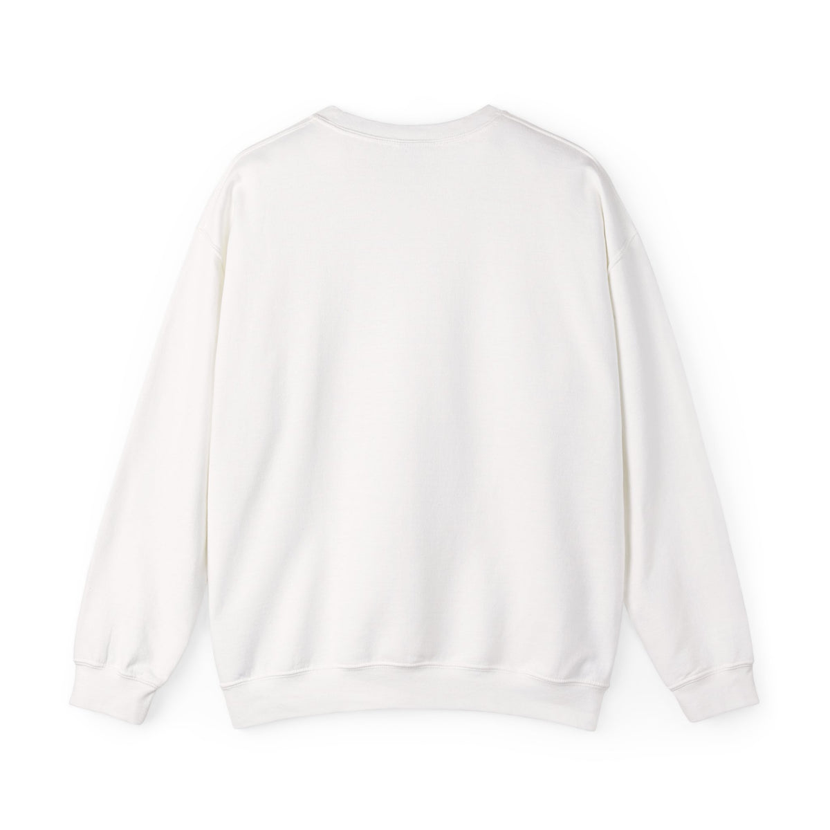 Pray More Worry Less Crewneck, sweatshirt, White, back view, blank, PRAY MORE. WORRY LESS., Philippians 4:6–7 (KJV)