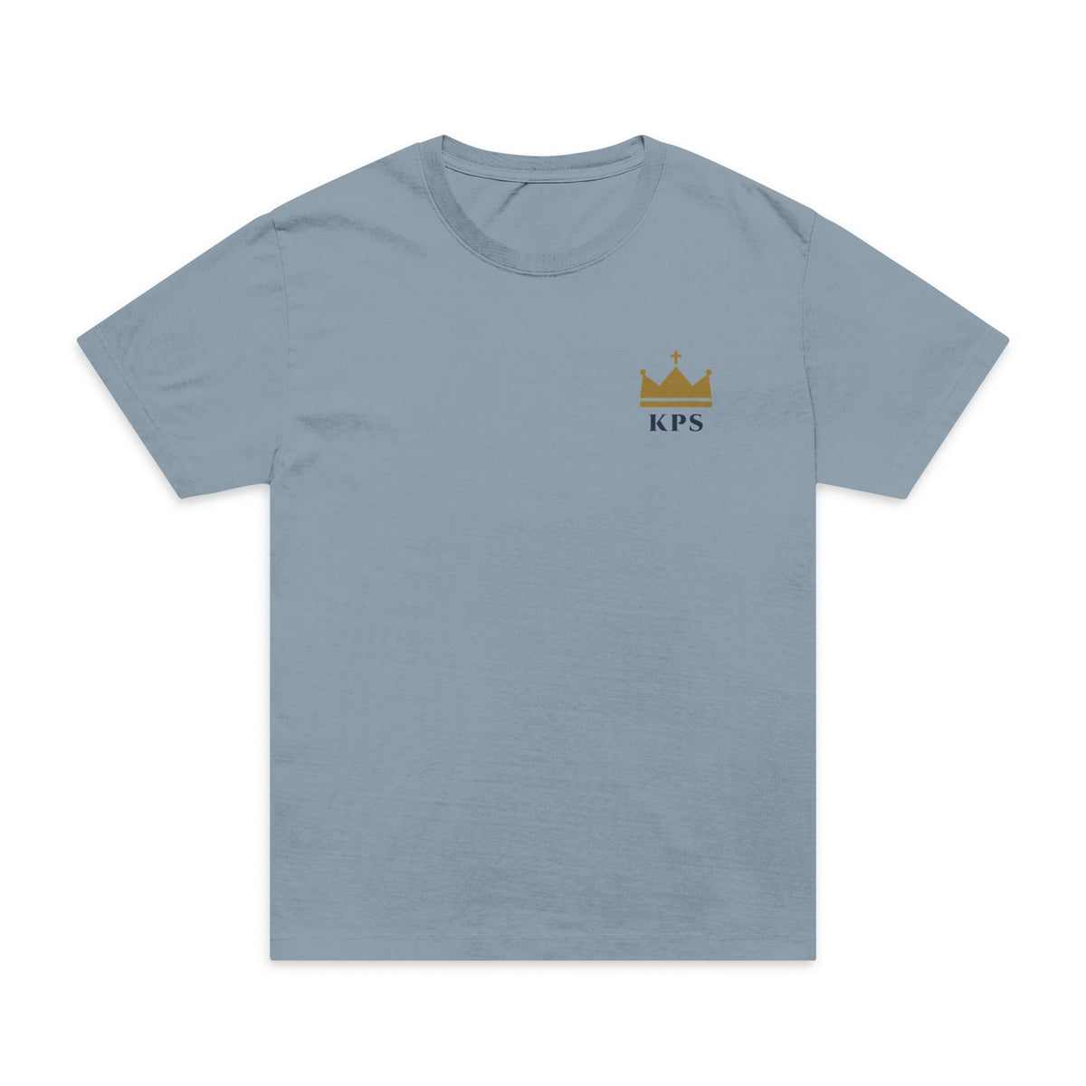 No Temas Tee, t-shirt, Light Washed Denim, front view, NO TEMAS., Isaiah 41:10 (KJV)