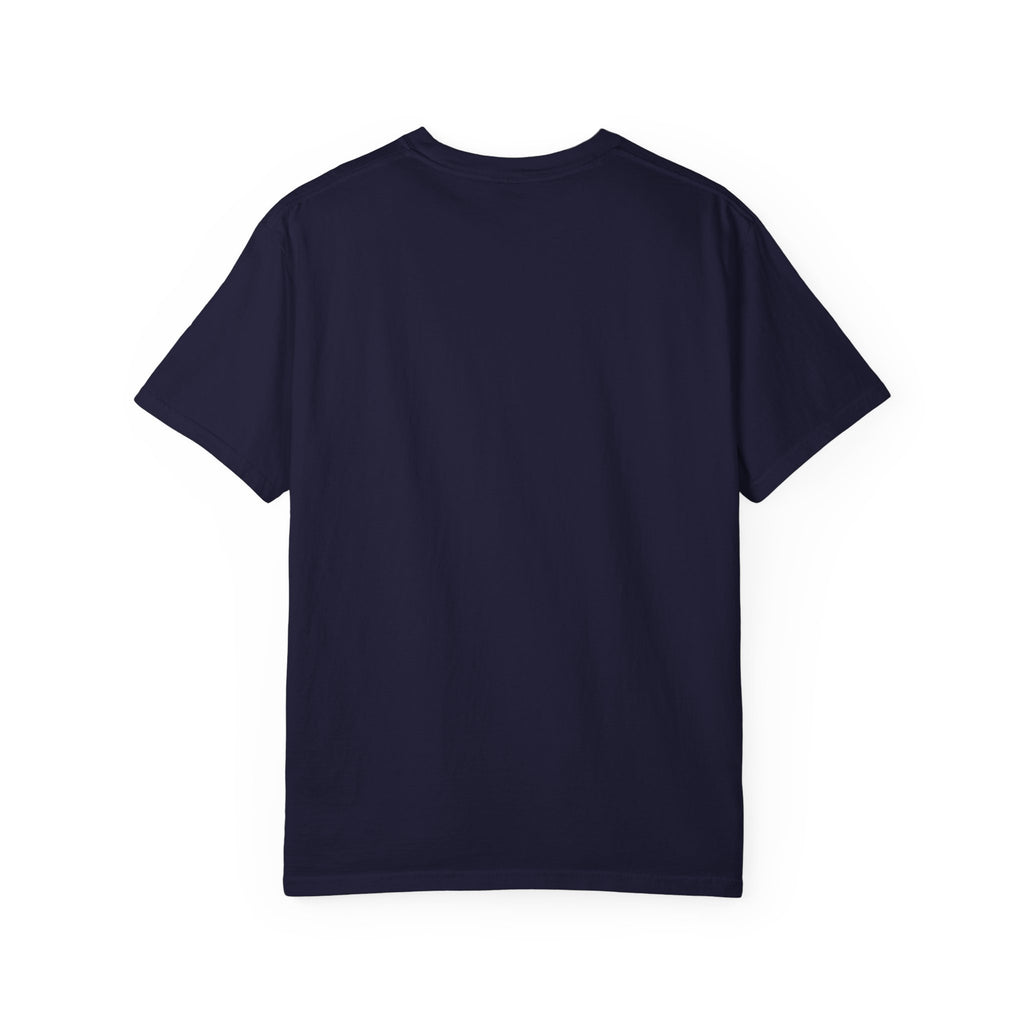 KPS Surf Club Tee, True Navy, back view, KPS SURF CLUB. Ecclesiastes 4:12 (KJV)