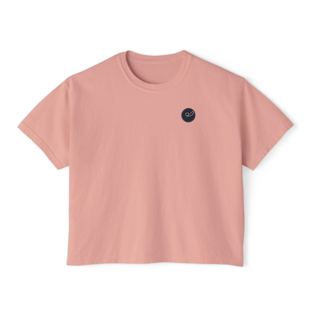 Live by Faith Crop Tee, crop t-shirt, Peachy, front view, LIVE BY FAITH., Habakkuk 2:4 (KJV)