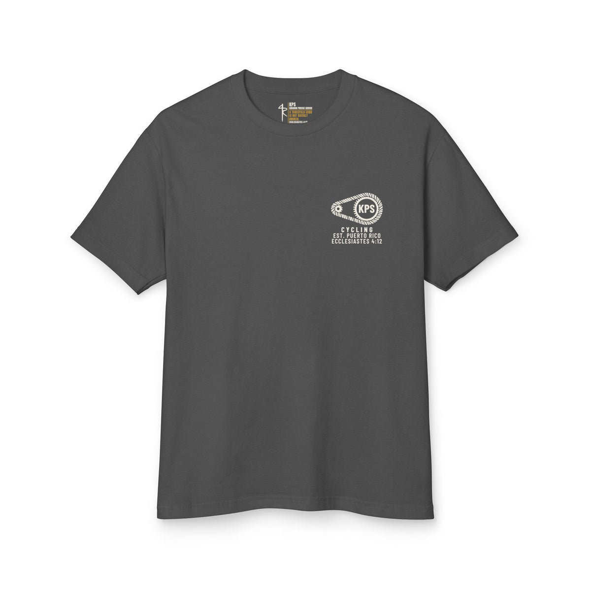 Segments Are Temporal Cycling Tee, Faded Black, front view, SEGMENTS ARE TEMPORAL., 2 Corinthians 4:18 (KJV)
