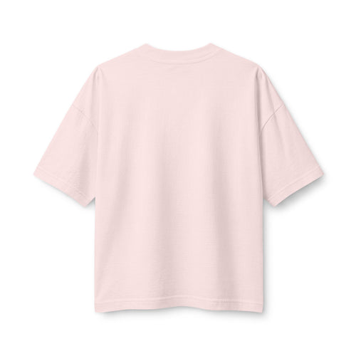 Be Not Afraid Wave Boxy Tee, Soft Pink, back view, plain, BE NOT AFRAID., Joshua 1:9 (KJV)