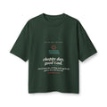 Choppy Day, Good God Women's Boxy Tee, Forest, front view, CHOPPY DAY. GOOD GOD. Romans 8:28 (KJV)