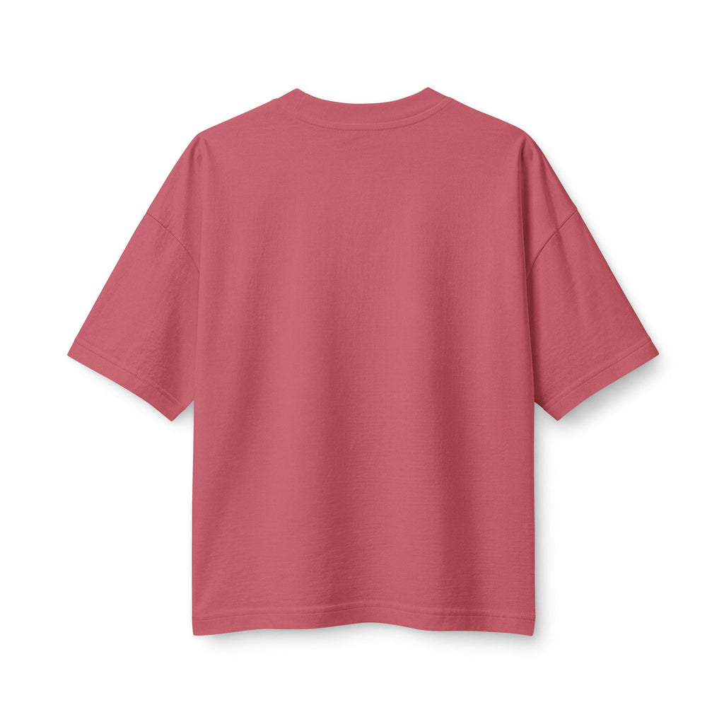 A Light Unto My Path Women's Boxy Tee, Vintage Red, back view, A LIGHT UNTO MY PATH. (FRONT LIGHT. REAR LIGHT. TRUE LIGHT.) Psalm 119:105 (KJV)