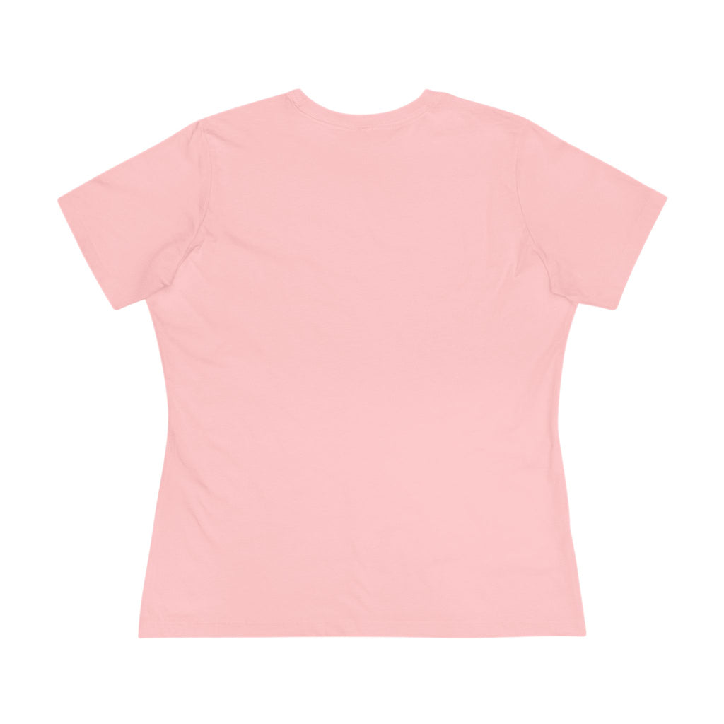 In The Beginning Women's Tee, Pink, back view, plain back, IN THE BEGINNING., Genesis 1:1 (KJV)