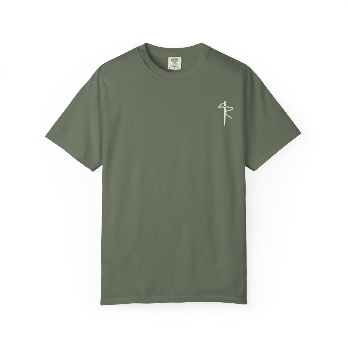 KPS Surf Club Anchor Tee, Moss, front view, KPS SURF CLUB. Hebrews 6:19 (KJV)