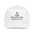 Hope Is My Leash Cap, White, front view, HOPE IS MY LEASH. Hebrews 6:19 (KJV)