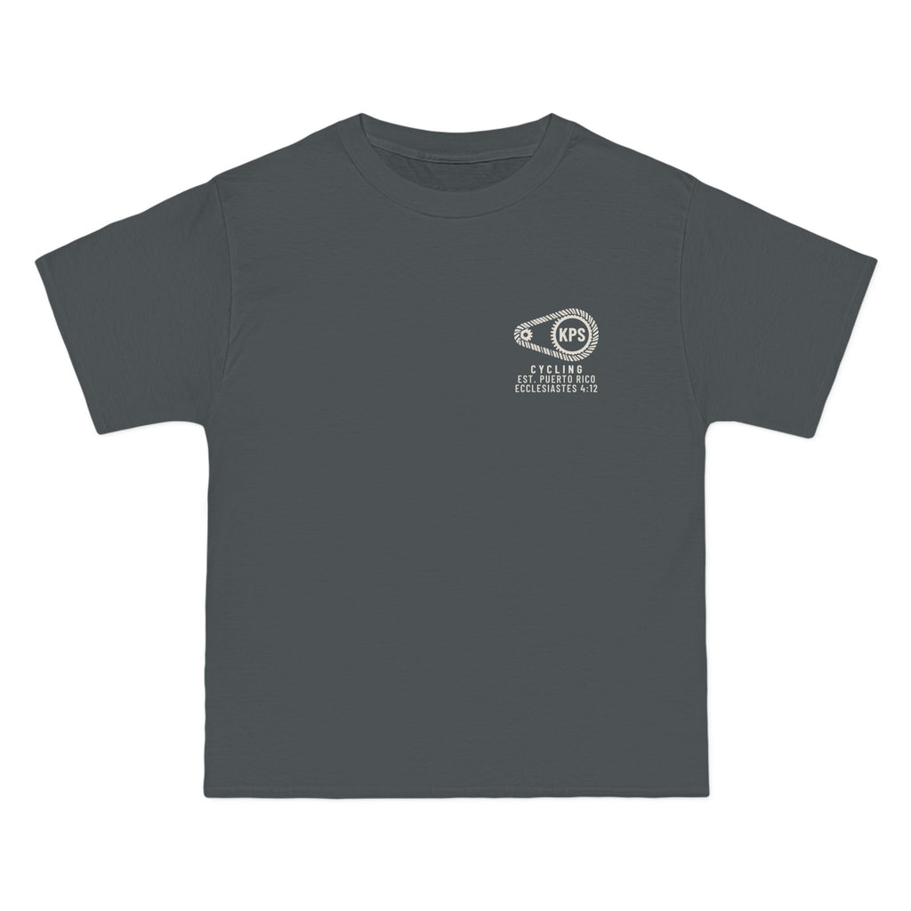 Headwind Worketh Patience Cycling Tee, Smoke Grey, front view, HEADWIND WORKETH PATIENCE. Romans 5:3 (KJV)