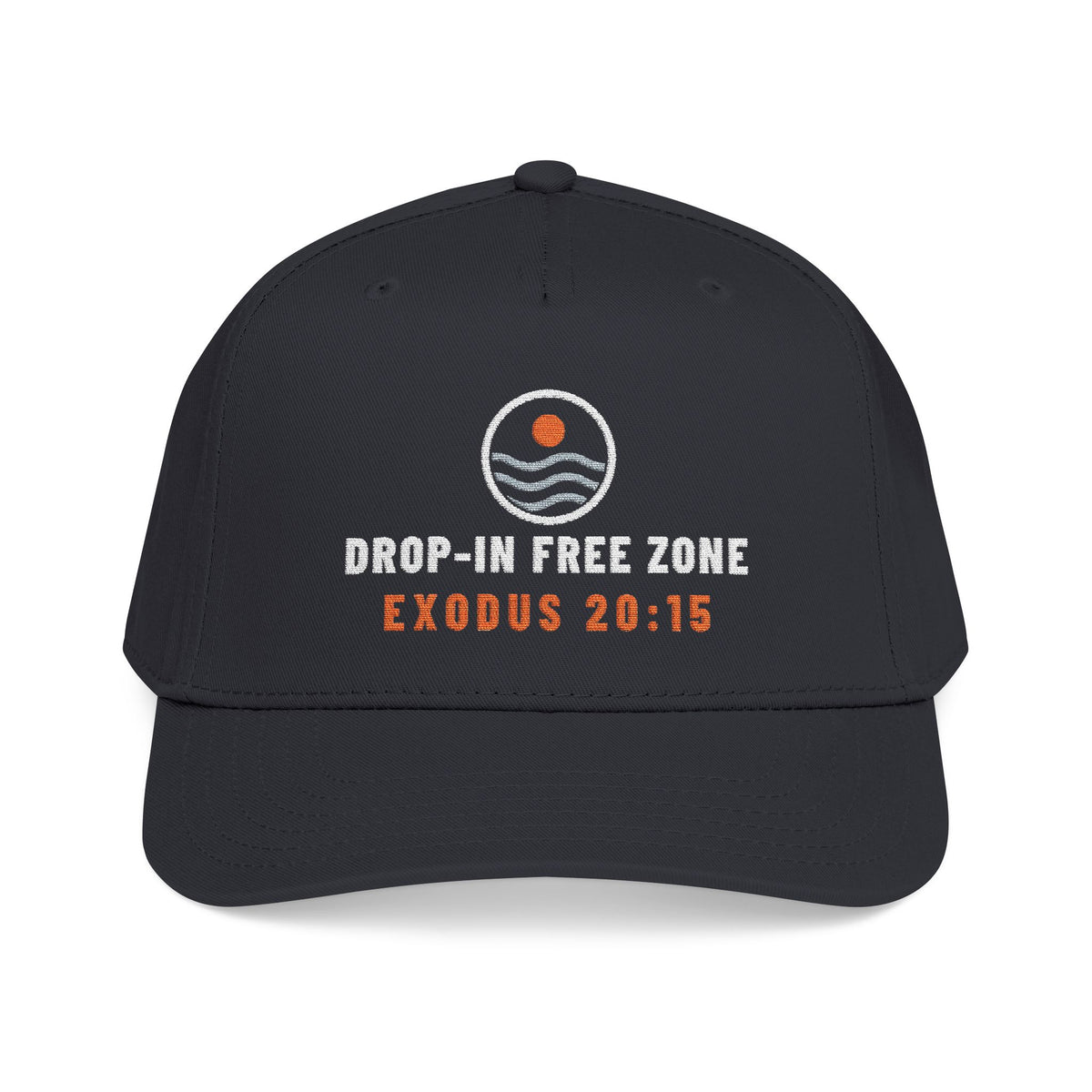 Drop-In Free Zone Cap, Black, front view, DROP-IN FREE ZONE. Exodus 20:15 (KJV)