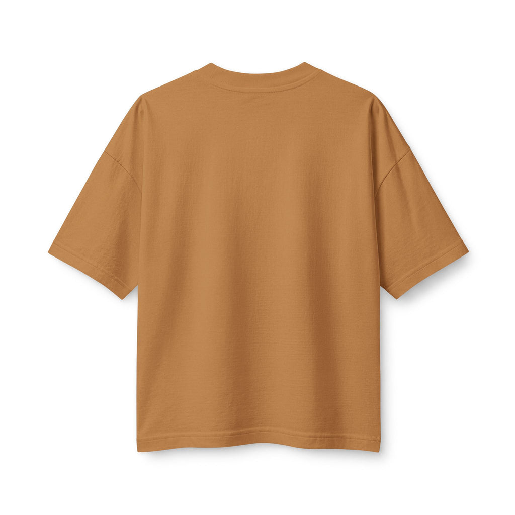 Seek Ye First Women's Boxy Tee, Toast, back view, SEEK YE FIRST. THEN THE KOM. Matthew 6:33 (KJV)