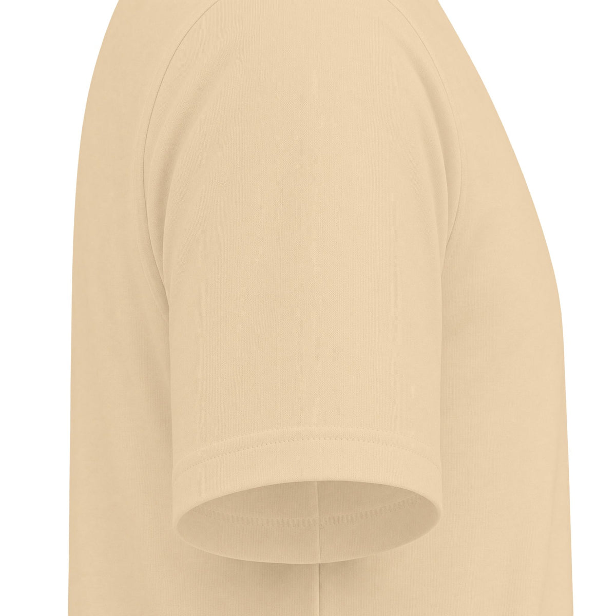 In The Beginning Women's Fitted Tee, women's fitted t-shirt, Soft Cream, sleeve close-up