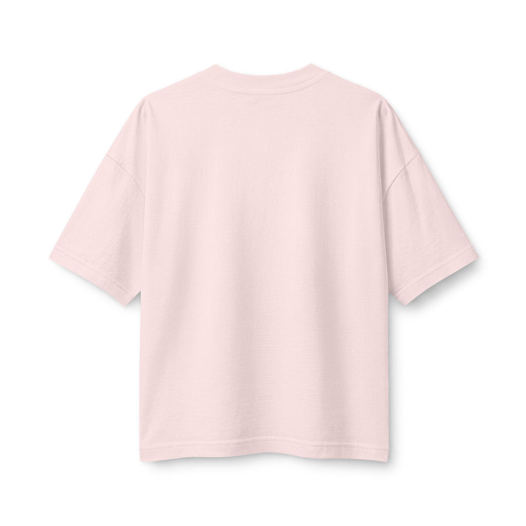 God > Waves > Bad Hair Days Women's Boxy Tee, Soft Pink, back view, GOD > WAVES > BAD HAIR DAYS. Psalm 93:4 (KJV)