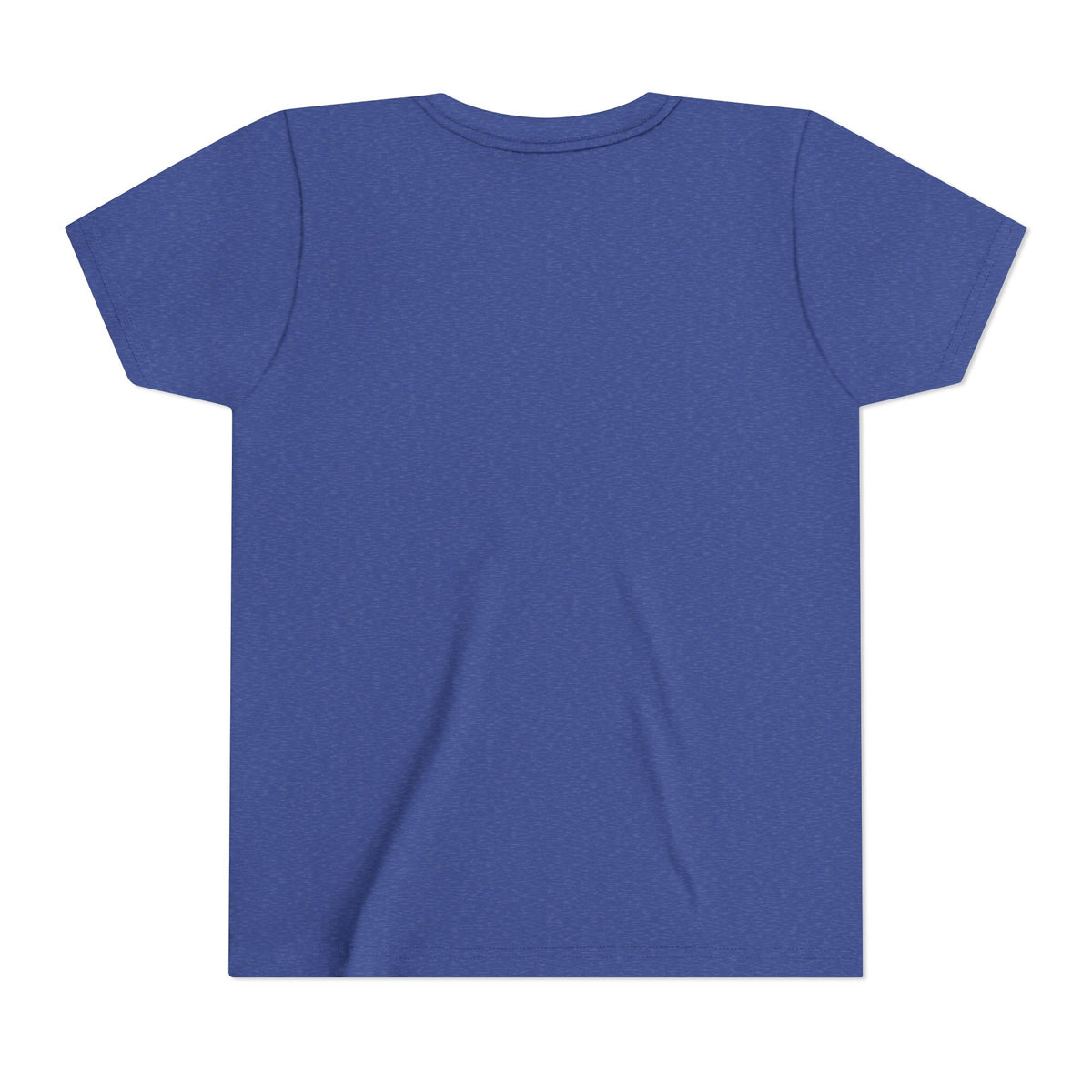 Blessed & Sandy Youth Tee, Heather True Royal, back view, plain back, BLESSED & SANDY., Psalm 118:24 (KJV)