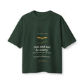 Run and Not Be Weary Women's Boxy Tee, Forest, front view, RUN AND NOT BE WEARY. (MY LEGS DIDN'T GET THE MEMO.), Isaiah 40:31 (KJV)