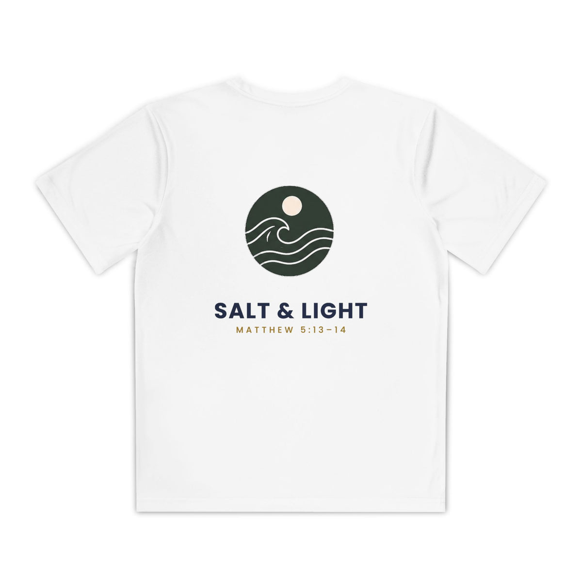 Salt & Light Youth Tee, kids' t-shirt, White, back view, SALT & LIGHT., Matthew 5:13–14 (KJV)