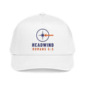 Headwind Compass Cap, White, front view, HEADWIND WORKETH PATIENCE. Romans 5:3 (KJV)