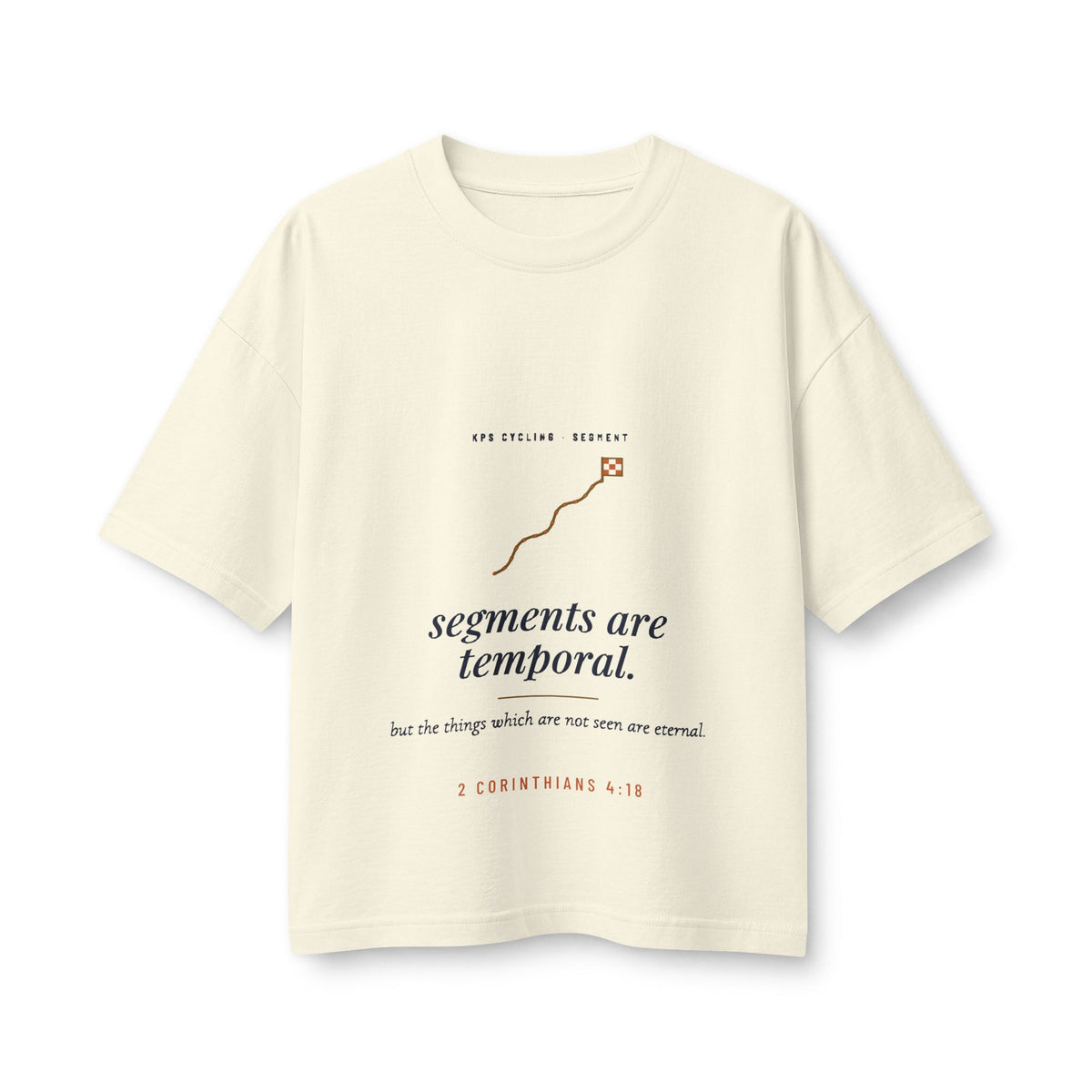 Segments Are Temporal Women's Boxy Tee, Natural, front view, SEGMENTS ARE TEMPORAL. 2 Corinthians 4:18 (KJV)