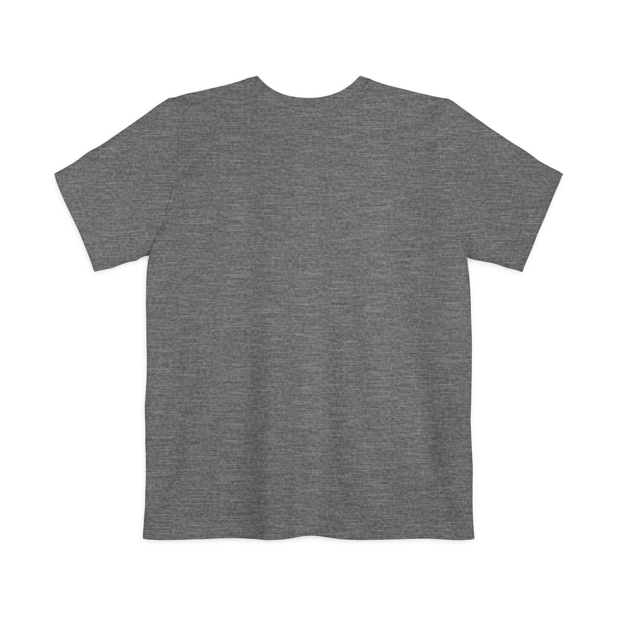 Earth and Moon Pocket Tee, t-shirt, Deep Heather, back view, blank, THE HEAVENS DECLARE., Psalm 19:1 (KJV)