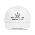 Drop-In Free Zone Cap, White, front view, DROP-IN FREE ZONE. Exodus 20:15 (KJV)
