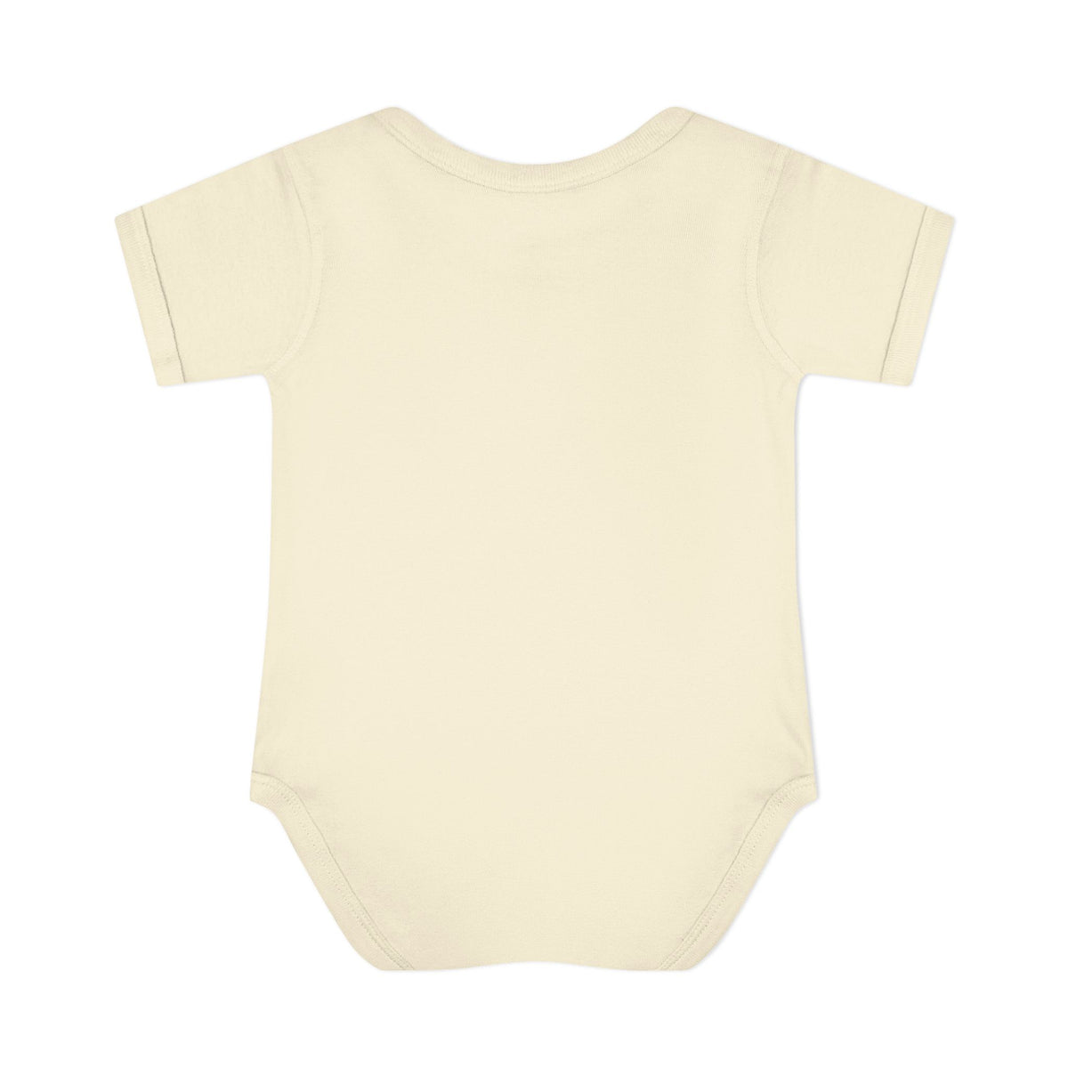 Kingdom Baby Bodysuit, baby bodysuit, Natural, back view, plain, KINGDOM BABY with gold crown, Matthew 6:33 (KJV)