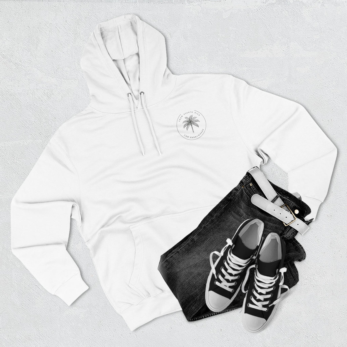 Faith Over Fear Hoodie, hoodie, White, flat lay, FAITH OVER FEAR., Isaiah 41:10 (KJV)